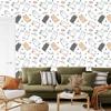 Wallpaper Cats white, light gray, gray and cream 50x1000
