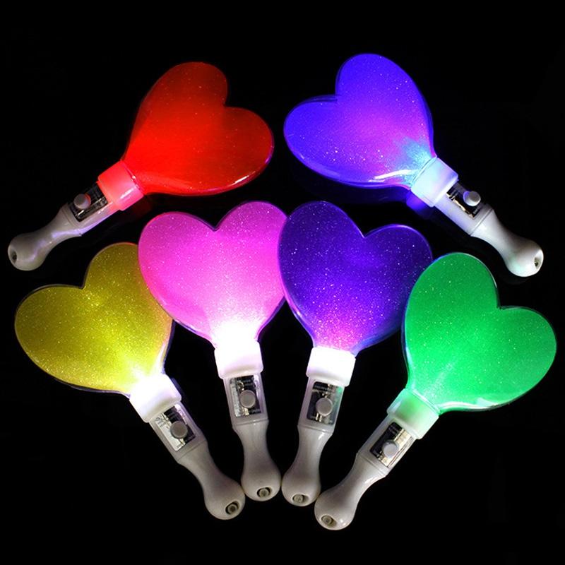 Kpop Concert Support Sticks Heart Star Shaped Lightstick Luminous Idol Support Rods Flash Sticks Birthday Wedding Party Supplies