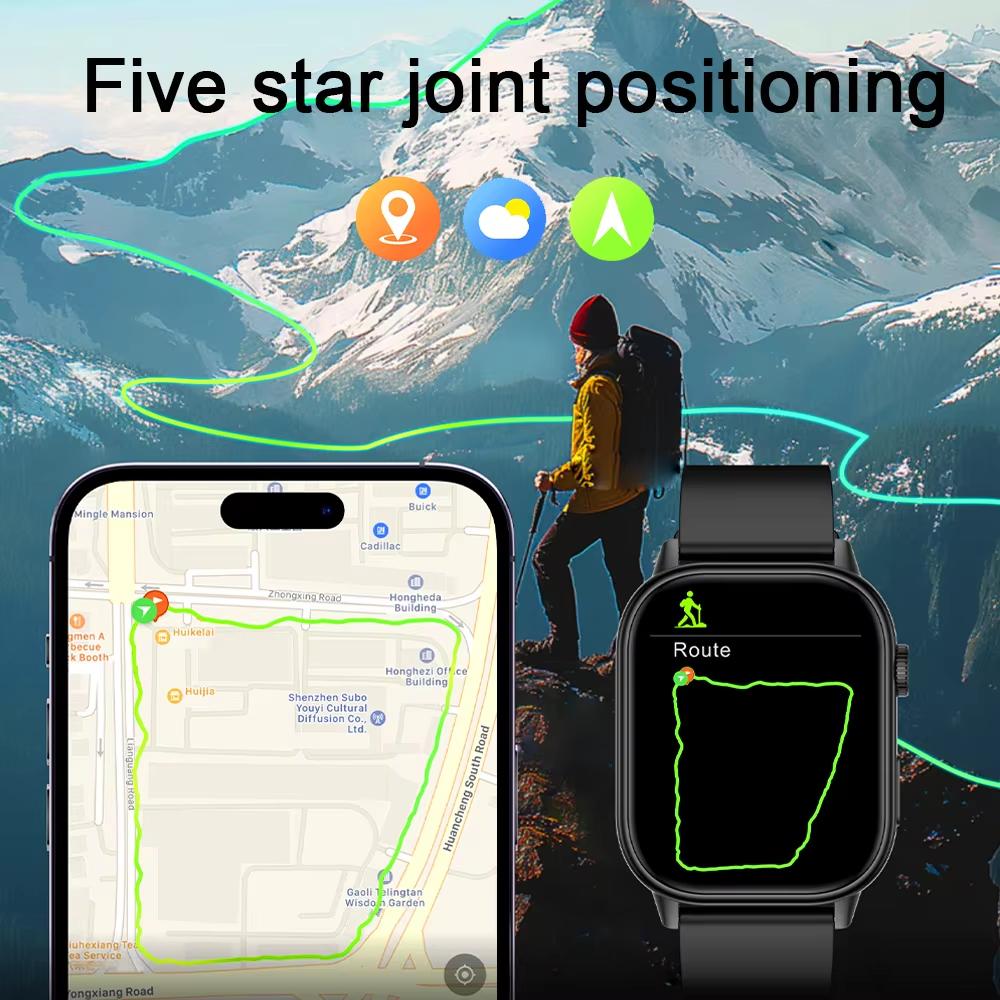 2025 Новые спортивные GPS-трекер AMOLED Смарт-часы Мужские Компас Военные Уличные Спортивные Bluetooth Звонки Часы 2.01 дюймовый HD экран для Huawei