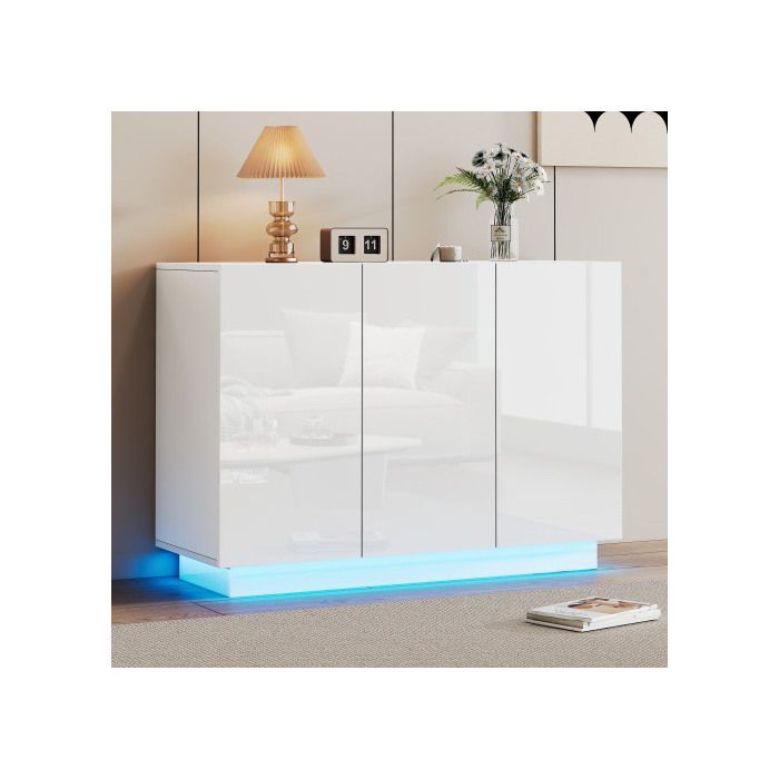 Armoire de salle à manger ouverte et fermée, buffet blanc, armoire de foyer 120*40*75CM