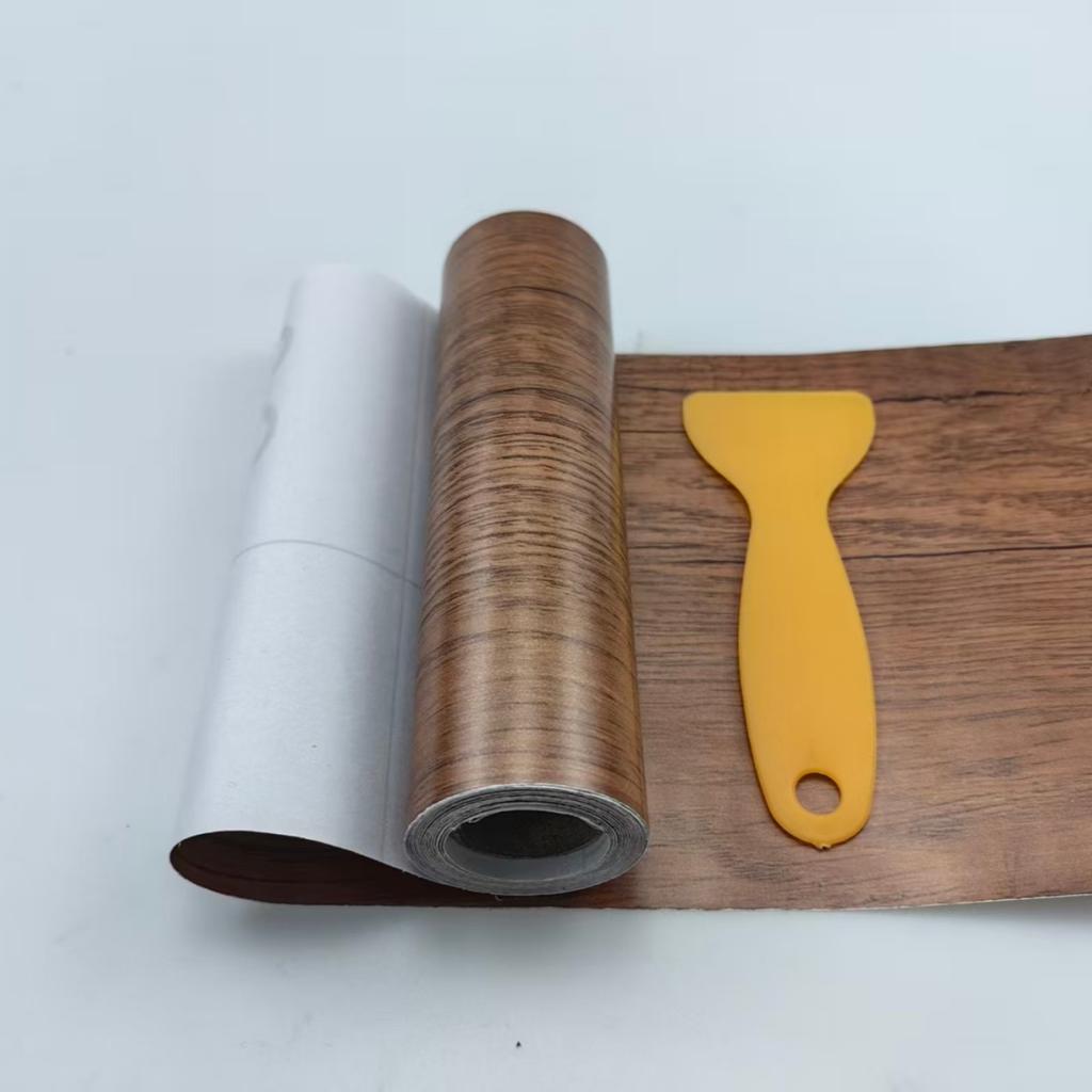 1 шт. 5 м / 196,85 дюйма Реалистичная текстура дерева Ремонтная клейкая армированная лента Напольная мебельная реставрация Наклейка на плинтус Домашний декор