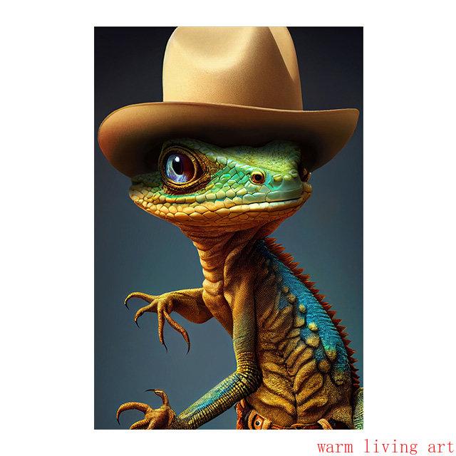 Retro Steampunk Cat Wolf Astronaut Rabbit Poster Art Canvas Painting Funny Animal Tiger Gorilla Poster Living Room Home Decor