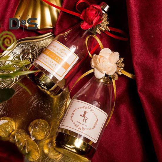 10 шт., золотисто-серебряная мини-коробка для конфет, имитация бутылки шампанского, красивая праздничная мини-коробка для конфет на детский праздник