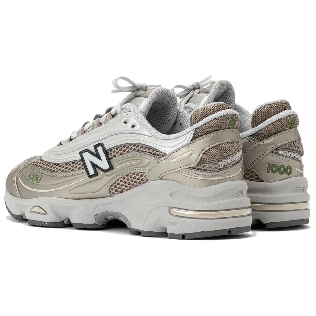 New Balance 1000 Arid Stone Light Silver Men Sneakers Light-Silver-Metallic Dark-Alpine-Green M1000N