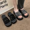 Slippers Women's Summer Wear Fashion New Beach Muffin Thick Bottom Sequins Beautiful Cool Slippers