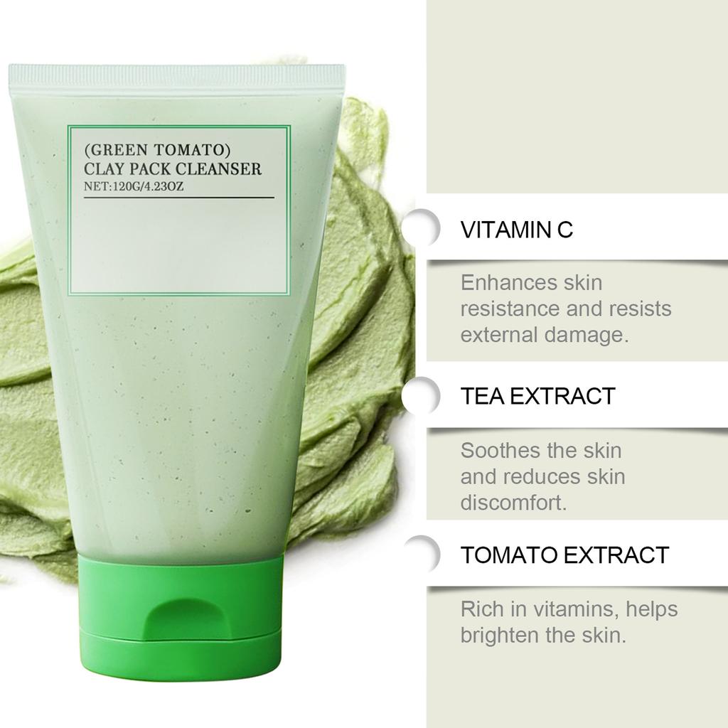 Полностью зеленая томатная маска, очищающее средство для маски из зеленого томата, увлажняющее очищающее средство, успокаивающее очищающее средство, маска из зеленого томата для любой кожи
