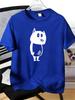 Unisexs Tee Minimalist White Cartoon Cat Figure Print Cotton Short Sleeve Male Casual Streetwear Outdoor Daily Basic Fashion Top