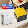 Total 150W 8 Ports PD USB Type C Charger QC 3.0 Quick Charger Wall Power Adapter Fast Charging For iPhone Xiaomi Samsung