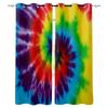 Радужные шторы блэкаут в стиле тай-дай для гостиной, спальни, с принтом, для оформления окон, домашний декор