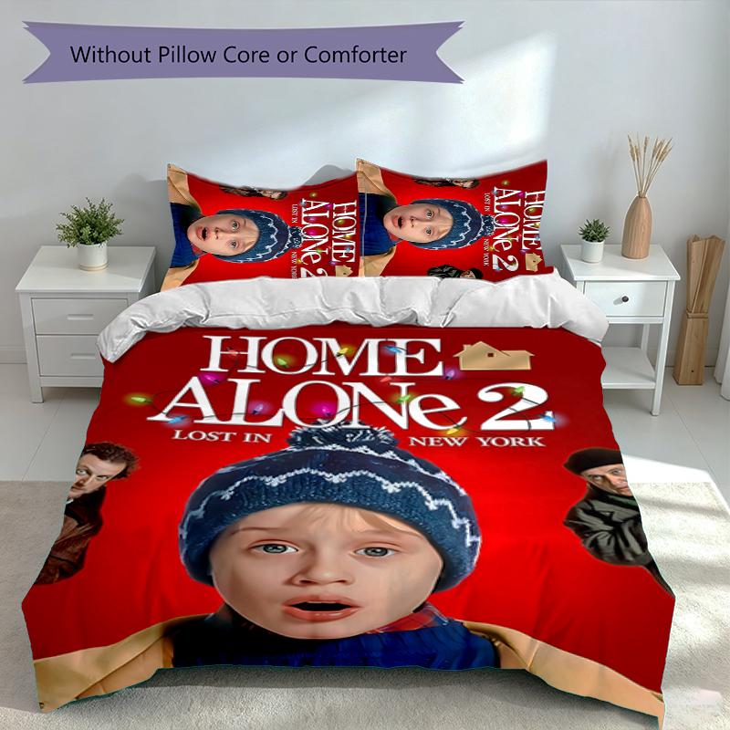 3pcs Home Alone Duvet Cover Set, Includes 1 Duvet Cover and 2 Pillowcases,Skin-Friendly&Comfortable Fabric,Suitable Bedding Sets