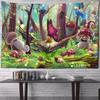 Волшебный лес, грибной замок, гобелен, гобелен «Сказка, приключение, мечта», настенный гобелен в стиле хиппи, настенный гобелен для детской комнаты