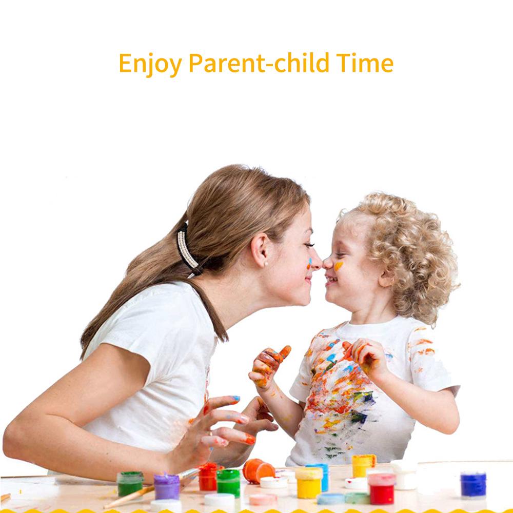 12 Colors Finger Paints Set 15ml Each Bottle Washable Paints Non with Brush Art Supplies for Toddlers Children DIY Art Craft Painting