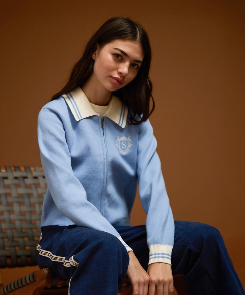 SPERRY Heritage Knit Zip-Up Jacket_Sky Blue [Sprn_0001]