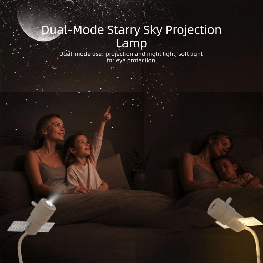 360 Degree Rotation Night Light Adjustable Focus Satellite Projector  Nighttime Use