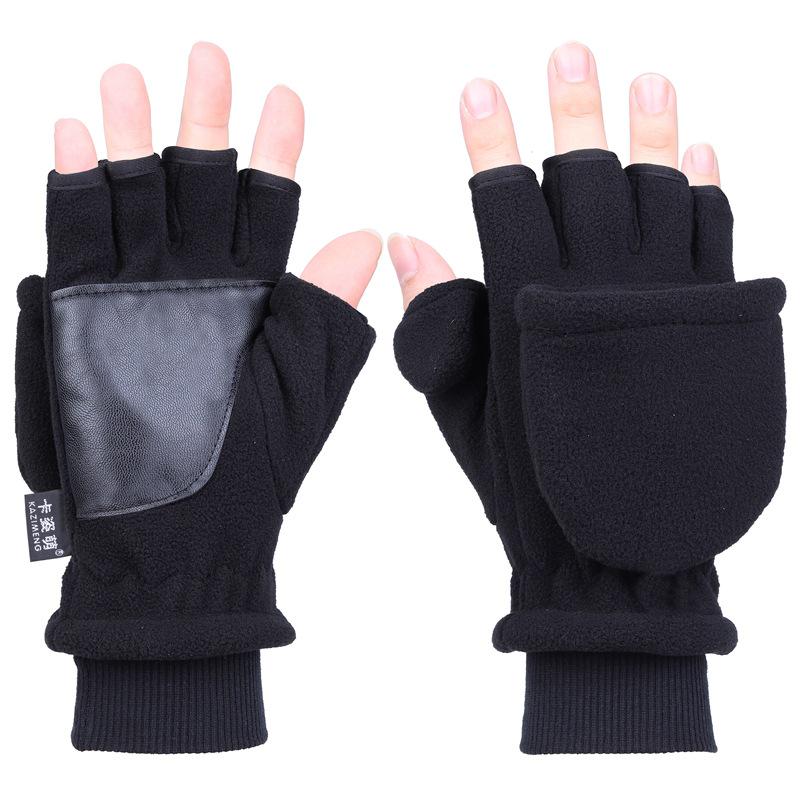 Double Layer Warm Thickened Non-slip Touch Screen Half Finger Cycling Ski Snowboard Fishing Gloves