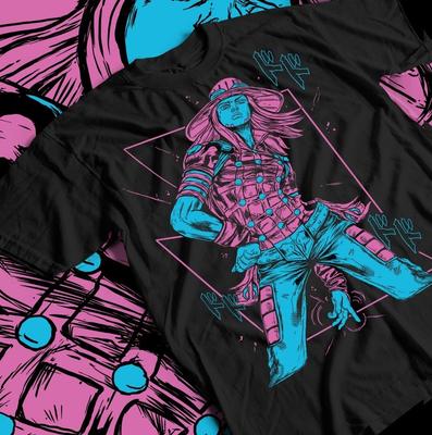 Футболка Гиро Цеппели JoJo's Bizarre Adventure Забавная Аниме Черная Футболка Все Размеры