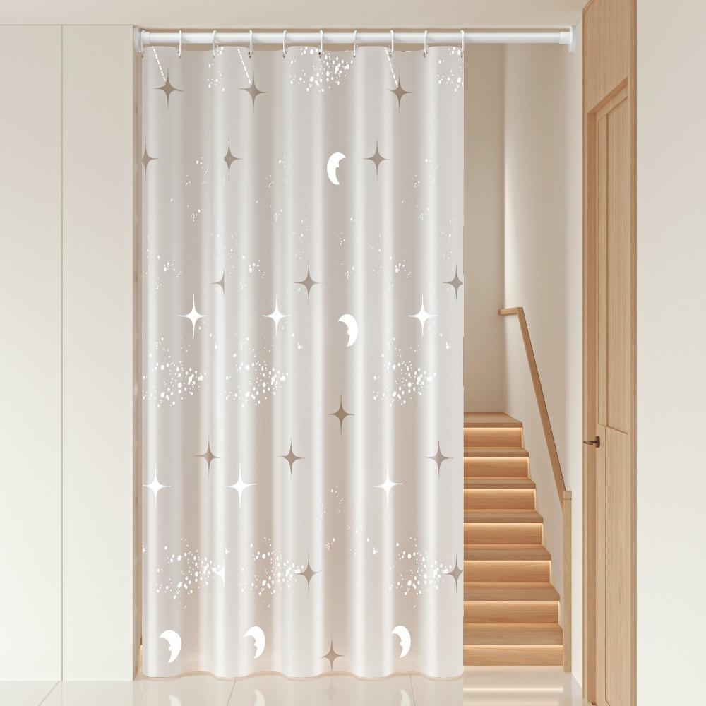 with Hooks Bath Curtain EVA Toilet Curtain Durable Privacy Curtain  Dormitory
