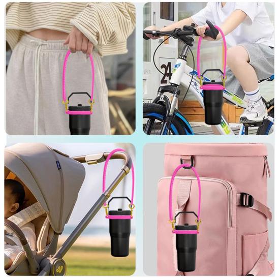 Ручка для бутылки с водой Силиконовый ремешок для ручки бутылки с водой для бутылок емкостью 12–40 унций Регулируемая чашка для воды Аксессуары для прогулок Туризм Путешествия