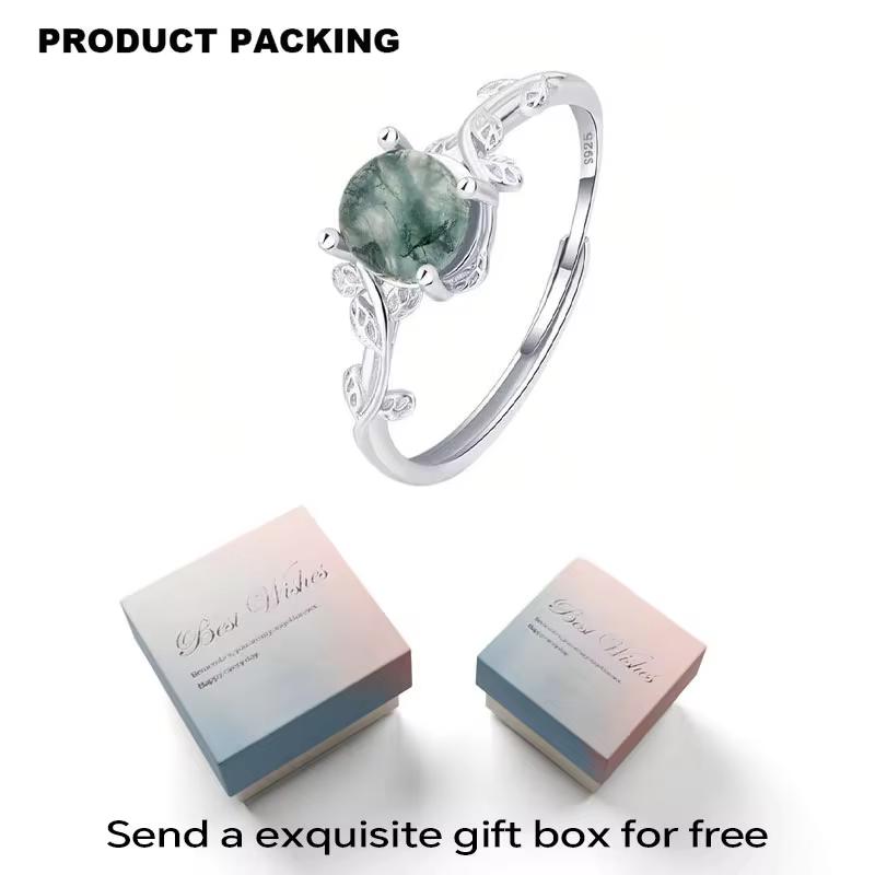 Натуральный моховой агат обручальное круглое кольцо 925 стерлингового серебра модные ювелирные кольца обещание 925 серебряные обручальные кольца