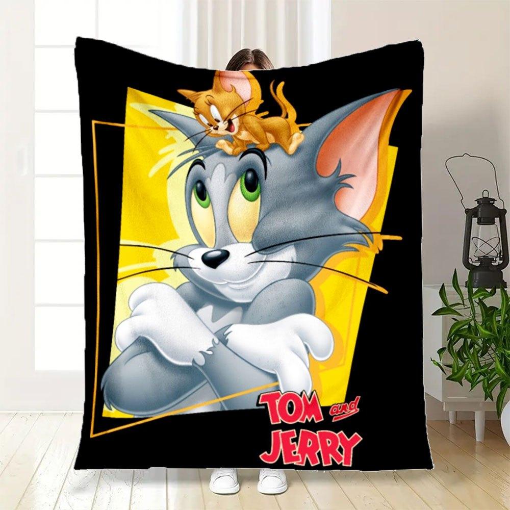 Tom and Jerry Blanket Flannel Throw Blanket for Sofa, Bed, Travel, Camping, Office