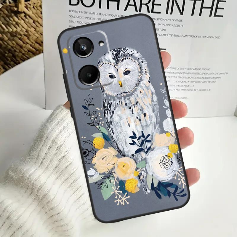 Милый чехол с рисунком совы для Realme C55 C53 C51 C35 C33 C30 C67 C21Y C25s C15 9 10 12 11 Pro Plus GT Neo5 Cover