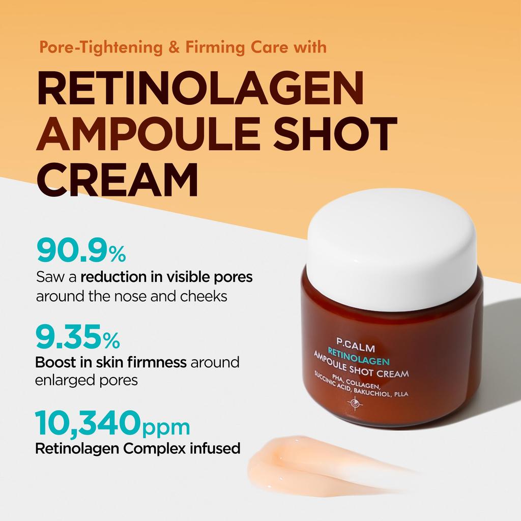 P.CALM Retinolagen Ампульный крем-шот 60 мл Ретинол Коллаген Поры и Эластичность