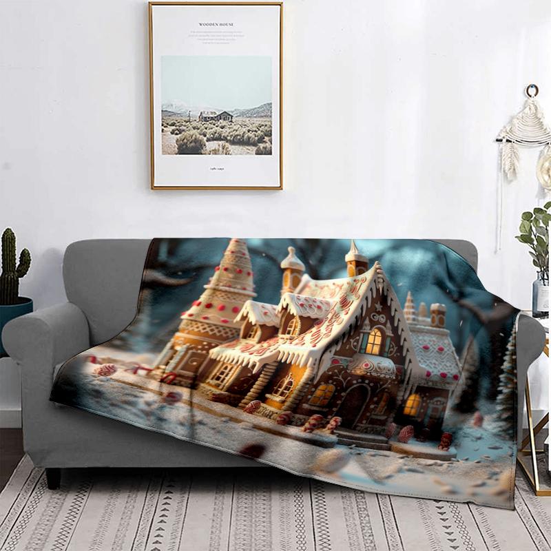 Home Decoration Plush Throw Sofa Blanket Bedspread Bed Fluffy Soft Blankets Decor Plaid Modern Halloween Merry Christmas Winter