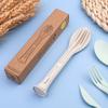 3Pcs Detachable Cutlery Travel Tableware Picnic Dinnerware Travel Portable Cutlery Set Wheat Straw Cutter Fork Spoon