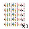 3x Hand Painted Figurines Tiny People Desktop Ornament Scenery Diorama Sitting Standing Figures Sand