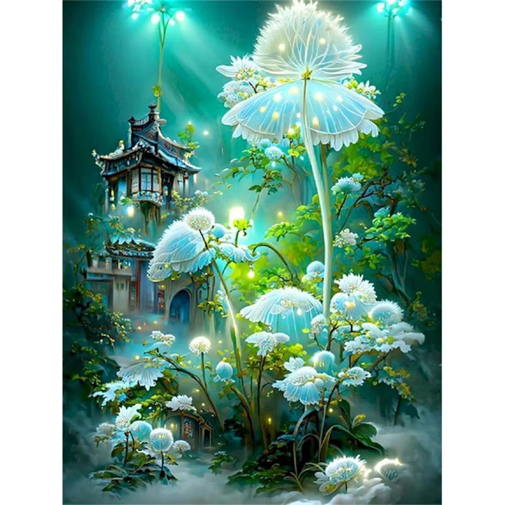 DIY Алмазная картина Экзотический цветок Набор для вышивки крестом Мозаичное искусство Алмазная картина Полный круг Алмазное украшение для дома