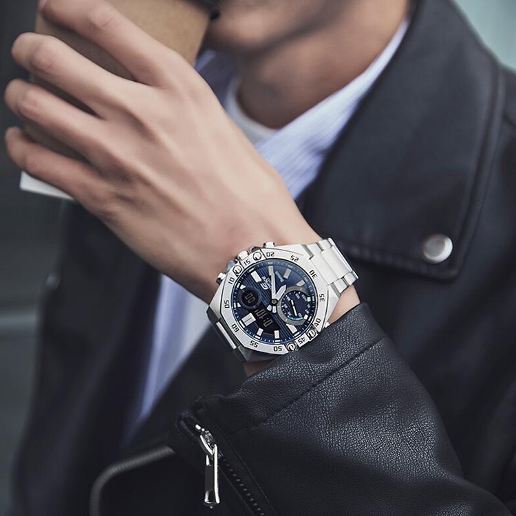 Casio Мужские часы EDIFICE 51 мм Синие ECB-10YD-2A ECB-10YD-2A