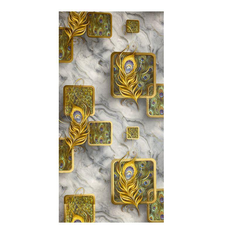 Обои с павлиньим пером 3d Тисненые Гостиная Спальня ТВ Диван Мраморная текстура Геометрические обои Ktv Отель Фреска Синий Серый