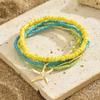 6pcs Stretch Beach Rice Beads Elastic Anklet Multilayer Anklet Set New Beach Jewelry