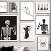 Spider-skeleton with Ghost Organ, Wall Painting, Nordic Canvas Poster and Prints, Wall Photographs for Decorating Room, Living Room, Halloween