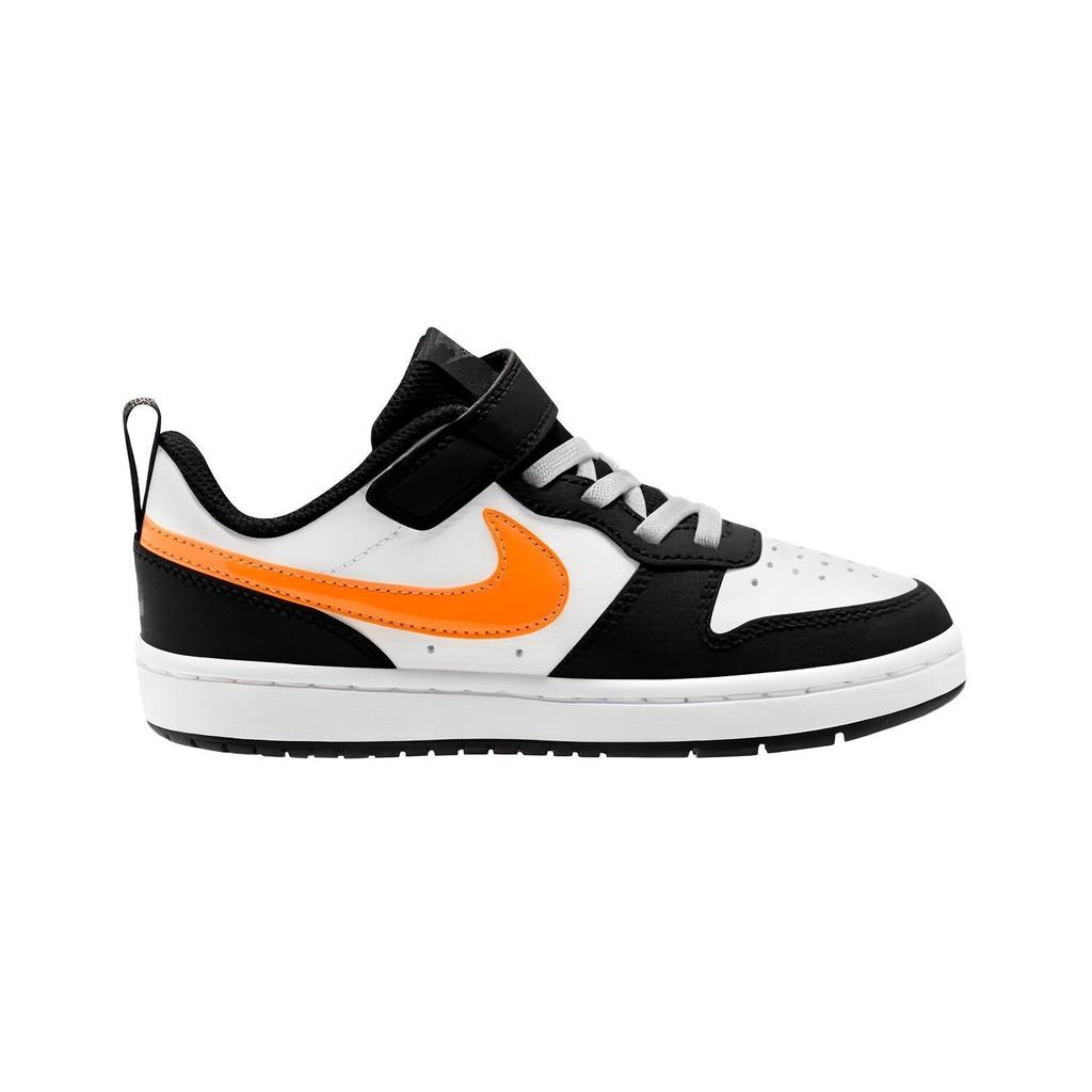 (PS) Nike Court Borough Low 2 'White Black Orange' Kids' BQ5451-115