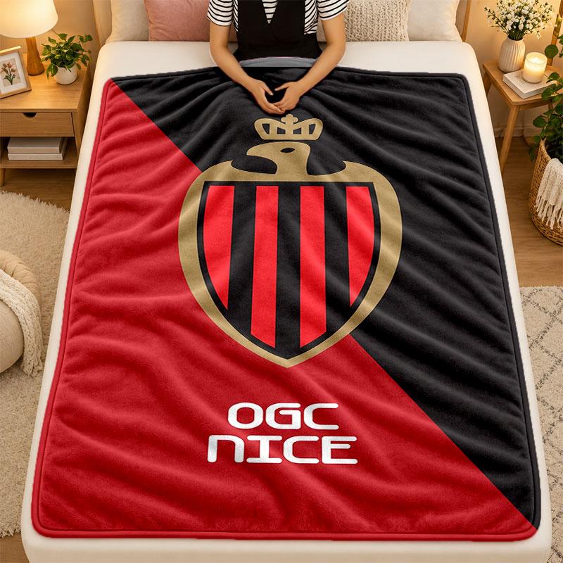 Flannel BlanketOGC Nice FC Warm Soft Throw Blanket for Indoor Sofa Bed Living Room Use