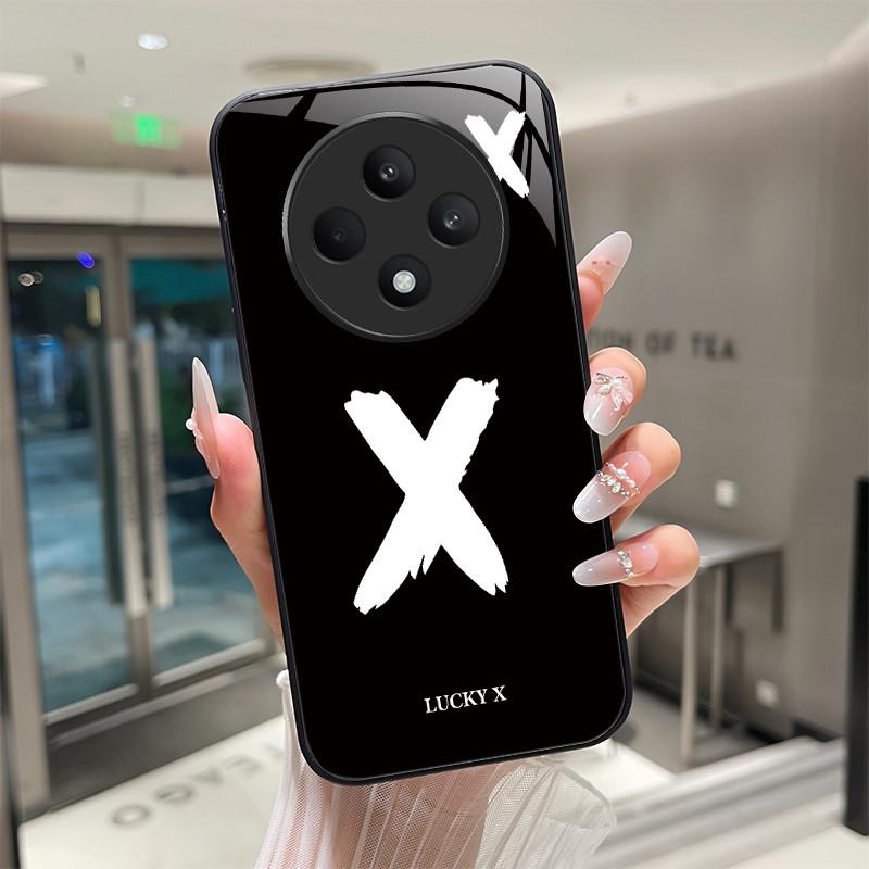 Чехол для телефона Oppo Reno12 F Чехол CPH2637 Счастливой буквой Защитный чехол для Oppo Reno 12 F FS 12F 12FS Закаленное стекло Мягкий чехол