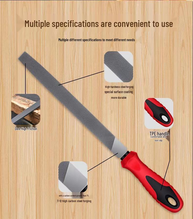Steel File Set: Round, Half-Round, Flat, Triangular Metal Woodworking Grinding Tools