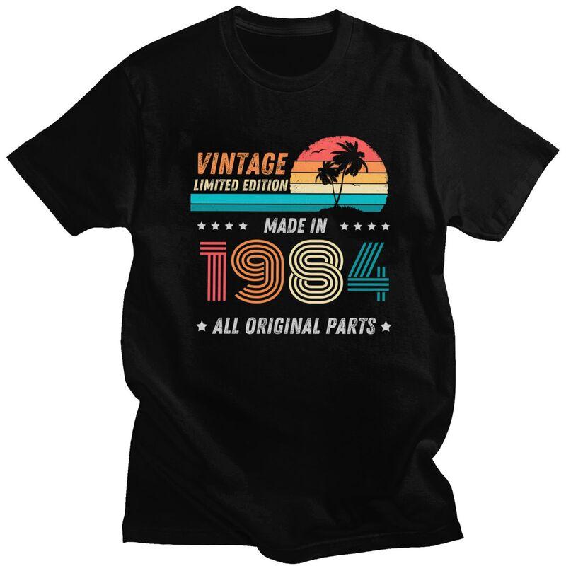 Vintage Limited Edition Made In 1984 T Shirt for Men 100 Cotton 41th 41 Years Birthday Tshirt Short Sleeve Tee Shirt Clothing
