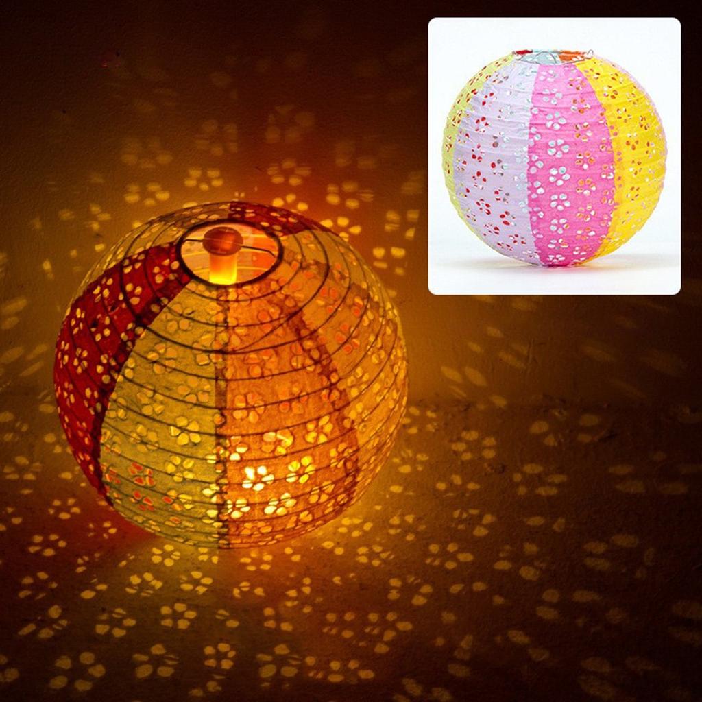 DIY Mid-Autumn Festival Portable LED Lantern Paper Lantern Hollow Lantern Home Path Garden Decor