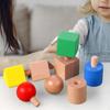 8Pcs Wooden Nuts and Bolts Set Insert Blocks Screw Shapes Matching Game Sorter Tightening