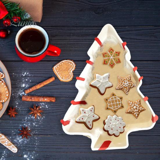 Коробка для рождественской елки, коробка для хранения тортов в форме елки, контейнер для хранения продуктов из смолы, органайзер для конфет и закусок, контейнеры с крышкой для декора рабочего стола