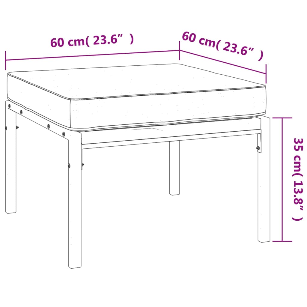 5 piece Garden Lounge Set with Gray Cushions Steel