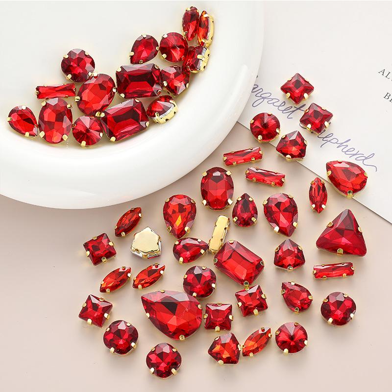 Поставка Стеклянная дрель-коготь, сшитая вручную, пряжка из алмазного кристалла, своими руками, свадебная одежда, аксессуары для волос, пряжка для обуви, аксессуары, смешанные 50 шт.