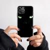 Черный кот со смотрящим глазом Чехол для телефона для iPhone 14 13 12 11 Pro Max XS X XR SE 2020 6 7 8 Plus Mini Прозрачный корпус