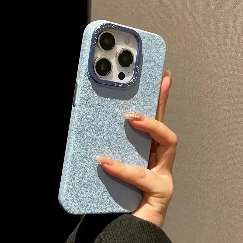 Роскошный Матовый Мягкий Кожаный Чехол-Конфетка Для Телефона iPhone 15 14 Plus 13 12 11 Pro Max Защита Камеры Ударопрочный Силиконовый Чехол