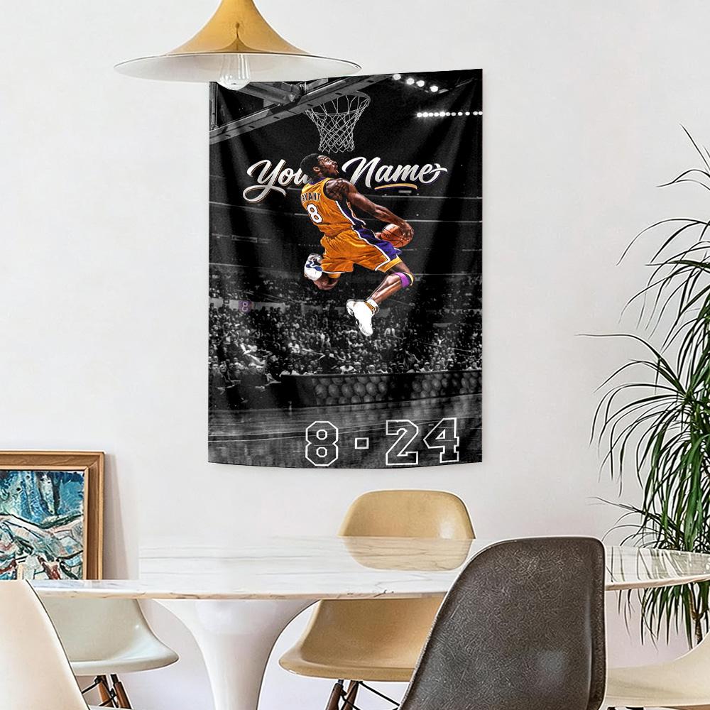 Kobe Custom Your Name Wall Decor Tapestry Art For Pet Memorial Birthdaywedding Party Backdrop Family Gift