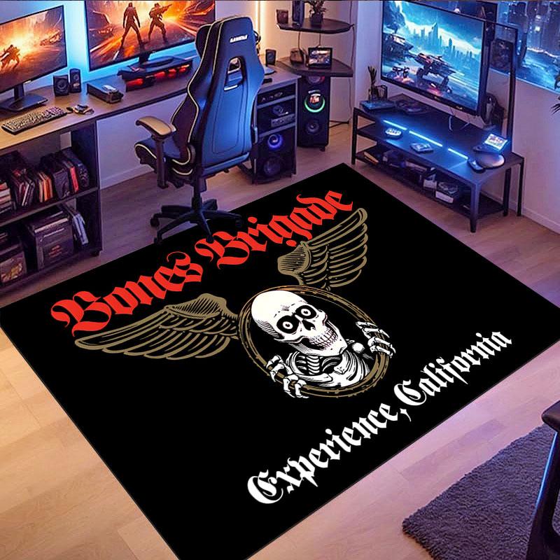 Ковер с логотипом скейтборда Powell Peralta, подходит для гостиной, спальни, игровой комнаты, компьютерной комнаты и домашнего декора.