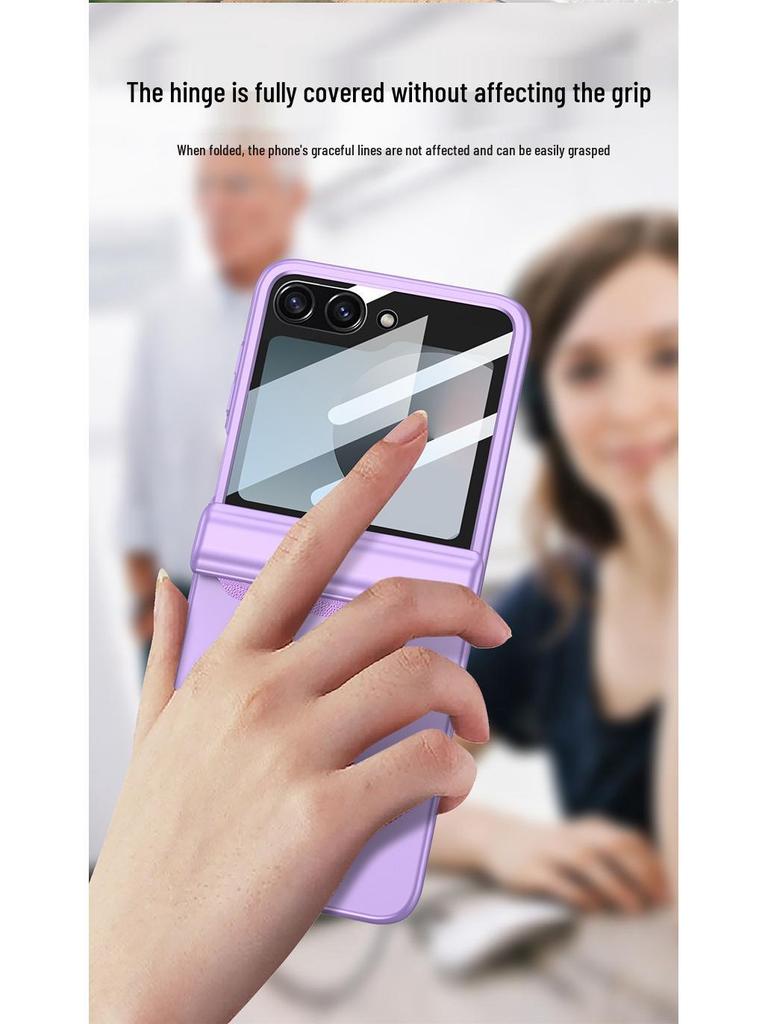 Ультратонкий складной чехол для телефона Samsung Z Flip 6 с большим окном и магнитной застежкой