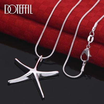 Ожерелье с подвеской в виде морской звезды из стерлингового серебра 925 пробы, модные свадебные украшения